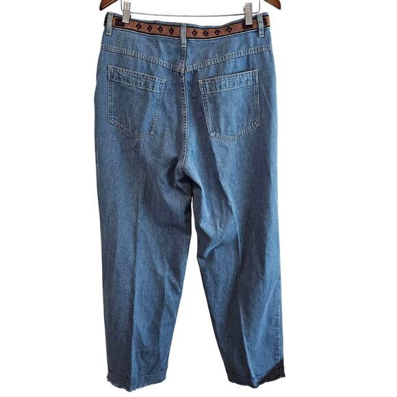 Democracy Vintage Beaded Jeans Women Size 14 Blue Y2K Cottage Boho Western Indie - Picture 2 of 13